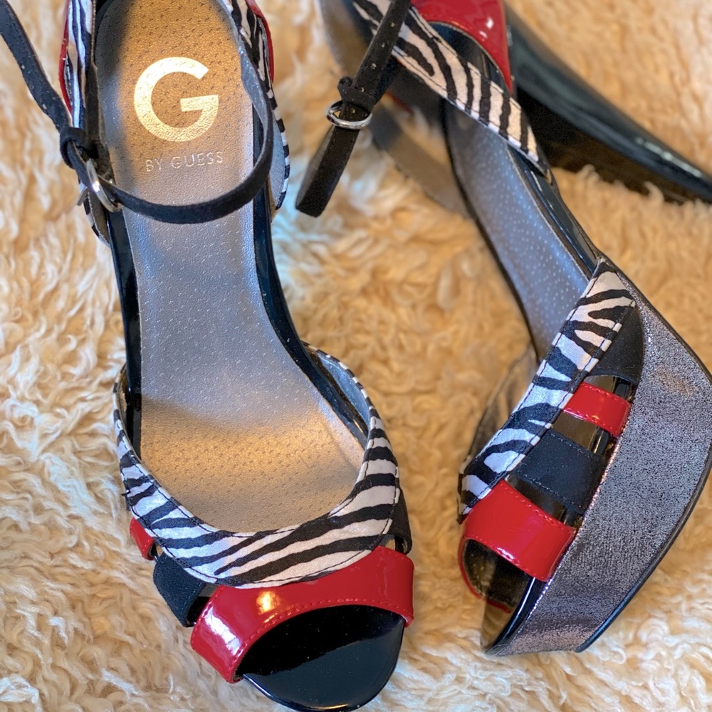 G by Guess Zebra party heels